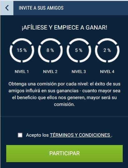 El sistema de niveles de referencia de 1xbet